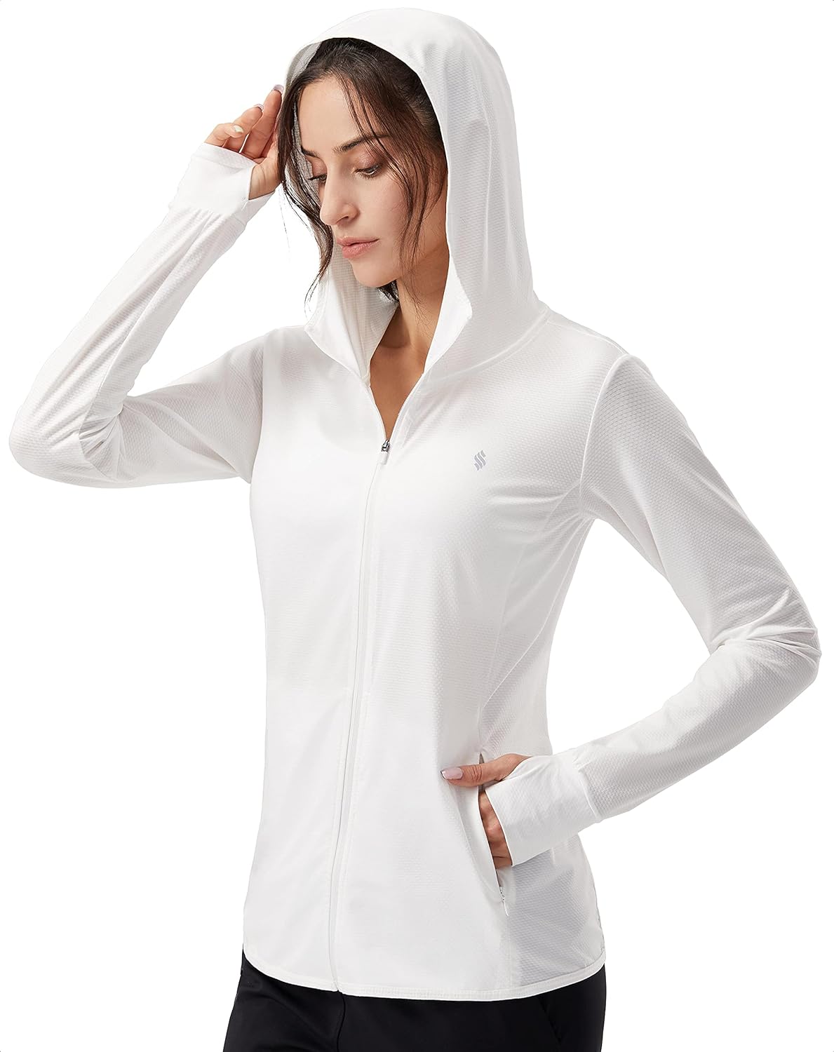Soothfeel Women's Lightweight UPF 50+ Sun Protection Hoodie Jacket | Long Sleeve Hiking Shirt with Pocket