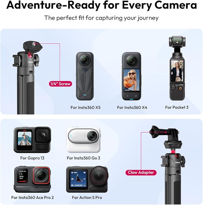 ULANZI MT-16 Extendable Mini Camera Tripod, 4 Levels Adjustment 360° Ball Head