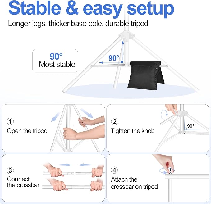EMART Backdrop Stand 10x7ft Photo Studio Adjustable Background Stand Support kit