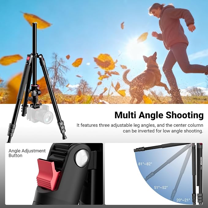 NEEWER 90 Inch Tall Overhead Horizontal Camera Tripod Monopod