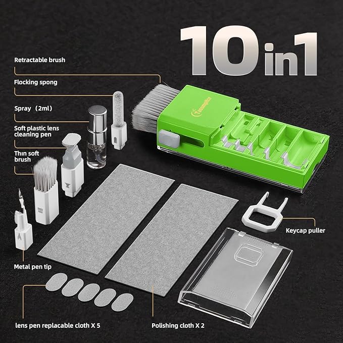 Tassmpitor Laptop Screen Keyboard Cleaner Kit, All in 1 Electronics Cleaning
