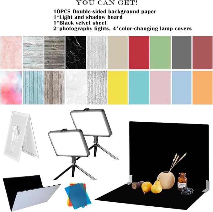 14PCS Black Velvet Flocked Product Photography Backdrops Board