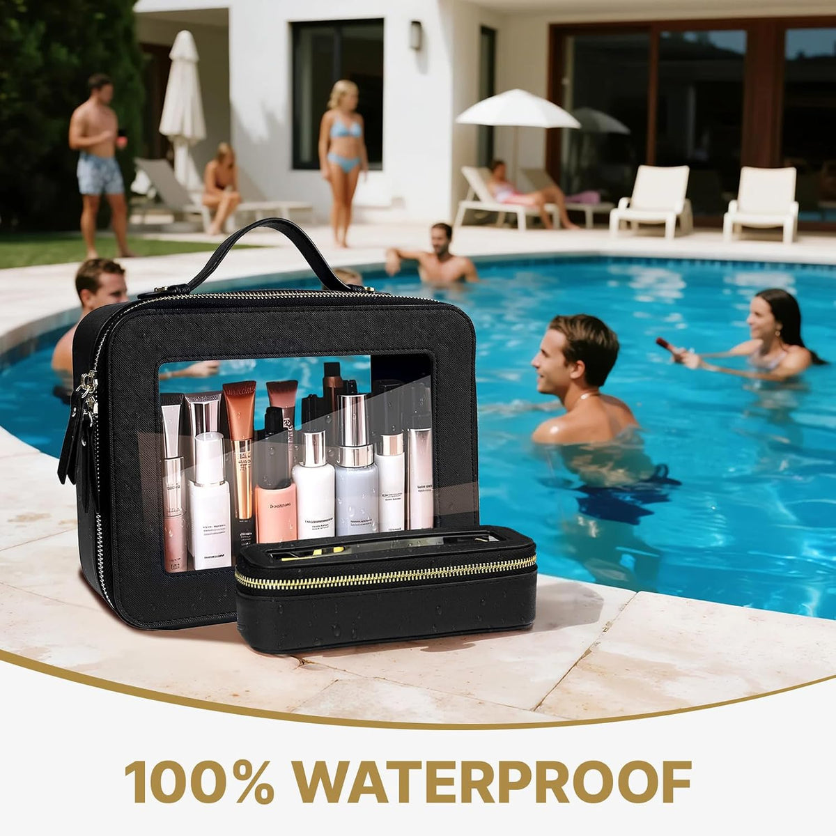 Clear Makeup Bag with Mini Cosmetic Bags,Travel Toiletry Bag for Women,Portable Cosmetic Bag Case, Transparent Waterproof Cosmetic Organizer Storage Bag for Women Men