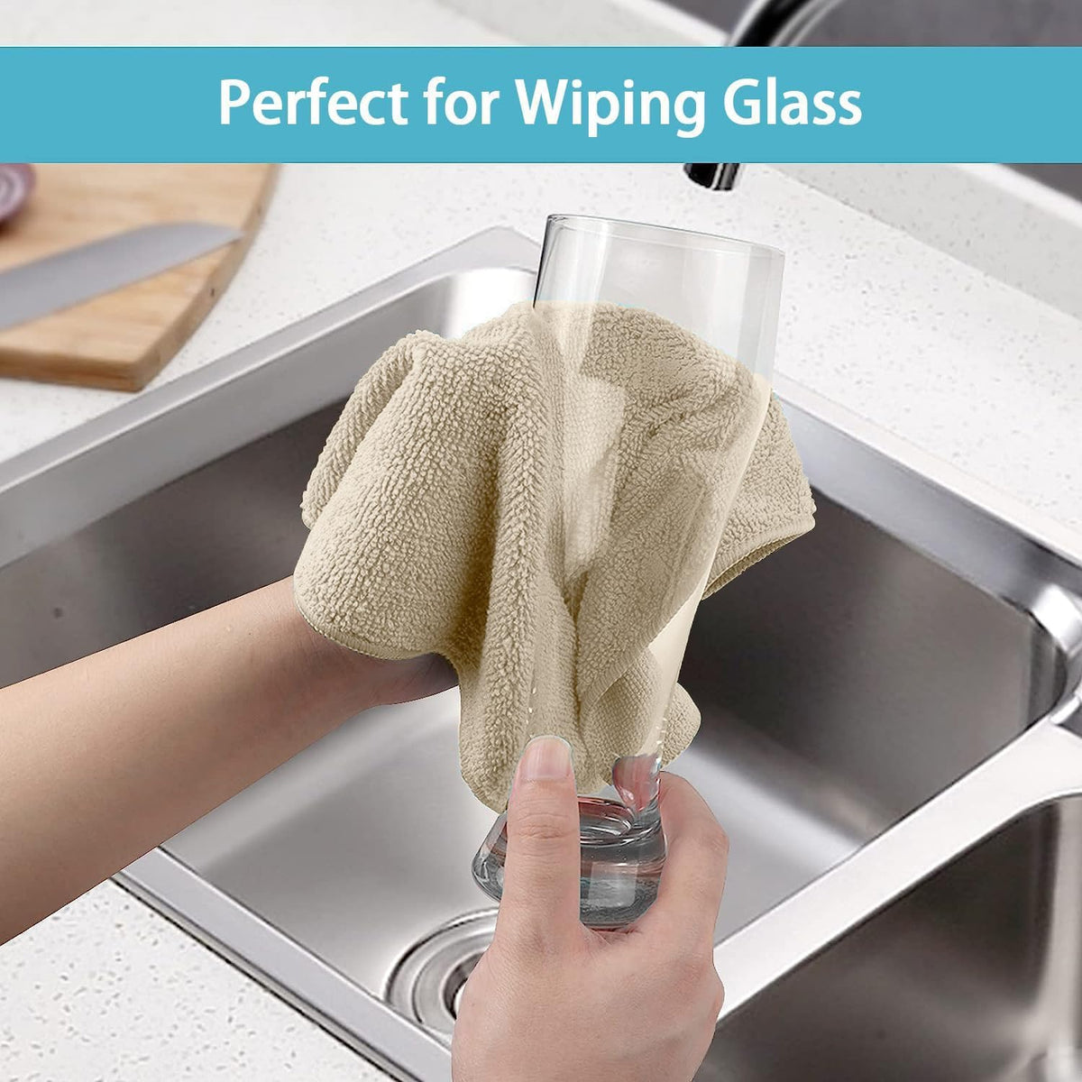 HOMEXCEL Brown Microfiber Cleaning Cloth, 50 Pack Cleaning Towels for Kitchen, Lint Free, Scratch-Free, Highly Absorbent, and Reusable Cleaning Rags for House, Window and Glass, Cars, 11.5 X11.5 inch
