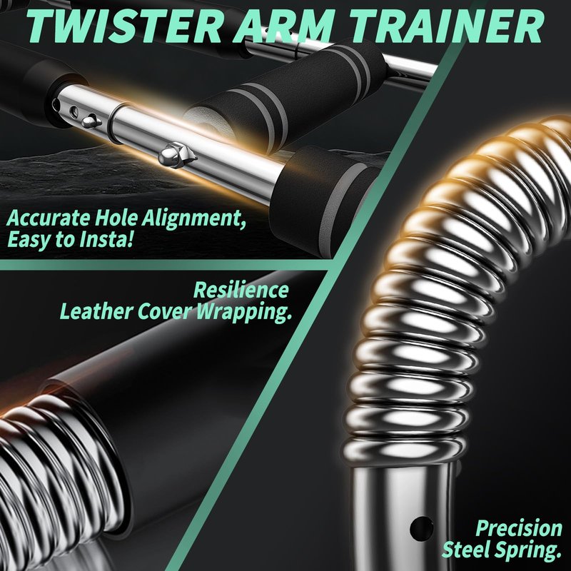 Vafada Twister Arm Trainer,40-120lbs Adjustable Chest Workout Equipment,Arm Chest Trainer for Men,Shoulder Muscle Training Portable Spring Resistance Detachable Home Fitness