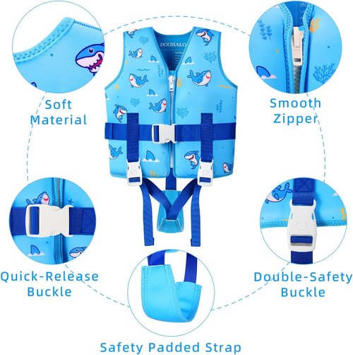 DOOHALO Toddler Swim Vest - Kids Swimming Training Vest for Ages 1-8, 20-46 lbs | Safe & Comfortable