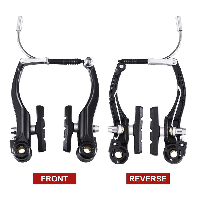 Universal Mountain Bike Brakes Set - 2 Pairs, Replacement for Most Bicycles, Includes 2 Pieces Brake Cables, Gear Shift Cable Wire, End Caps, End Ferrules(Black)