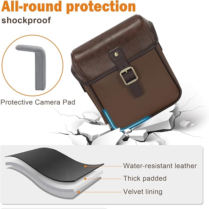 Cwatcun Camera Sling Bag PU Leather