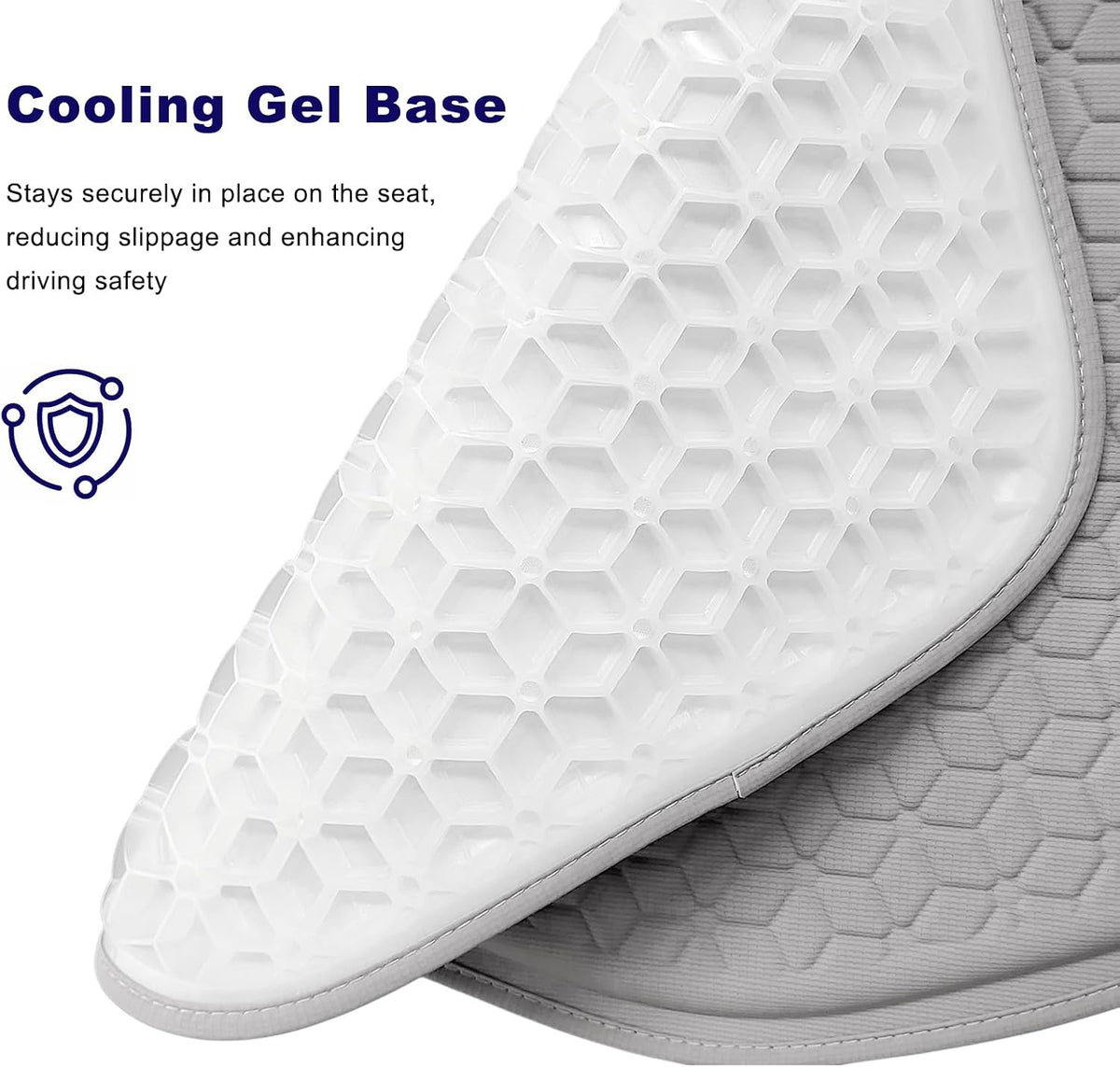 Gel Car Seat Cushion, Non-Slip Front Seat Bottom Cushion Pad, Gray