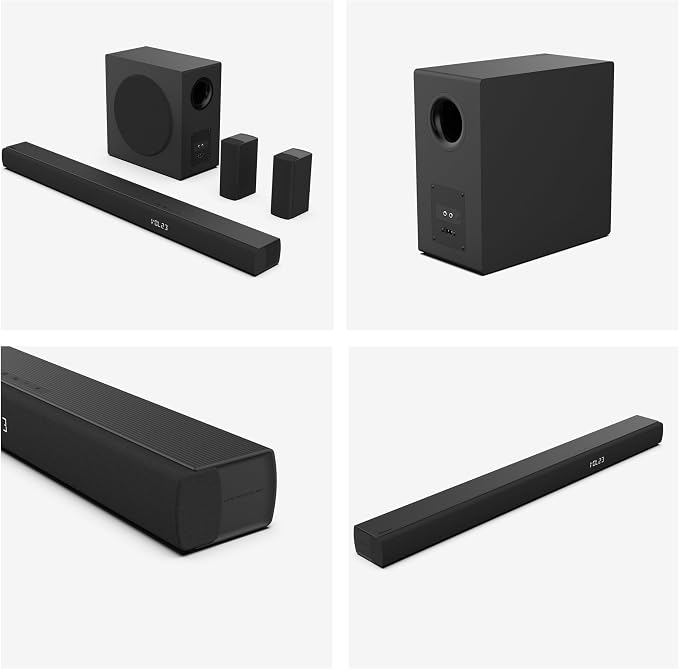 Hisense HS5100 5.1ch Soundbar with Wireless Subwoofer, Dolby Audio, DTS Virtual:X, Rear Surround Speakers, Center Speaker, HDMI ARC, Bluetooth 5.3, Remote Control