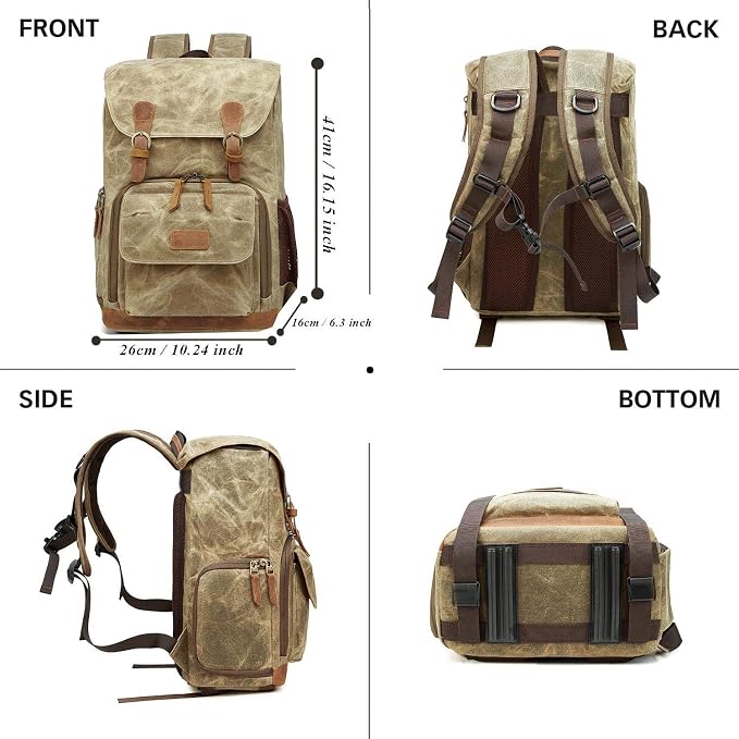 UBAYMAX Camera Backpack, DSLR SLR Waterproof Canvas Camera Bags Rucksack 15.6