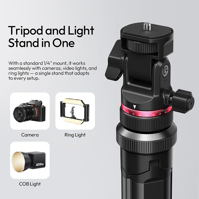ULANZI MT-80 Aluminum Tripod Stand, 7FT Extendable Camera Phone Tripod