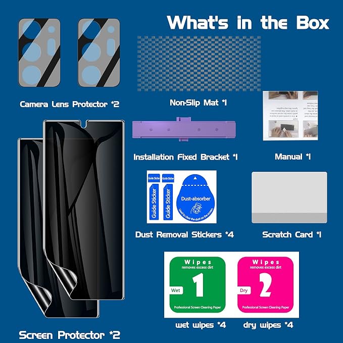LYWHL Anti-Spy Black Full Adhesive Flexible Film + Camera Lens Glass Protector