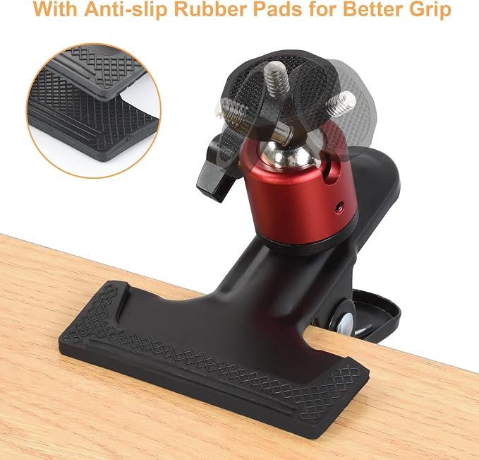 UTEBIT Camera Clamp Mount Tripod Camera Clip 360 Degree Swivel Webcam Mount
