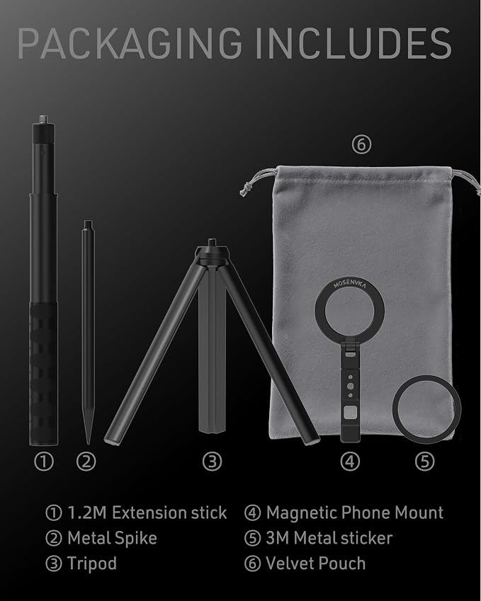 MOSENVKA Golf Tripod & Monopod Magnetic Phone Holder Golf Selfie Stick Tripod