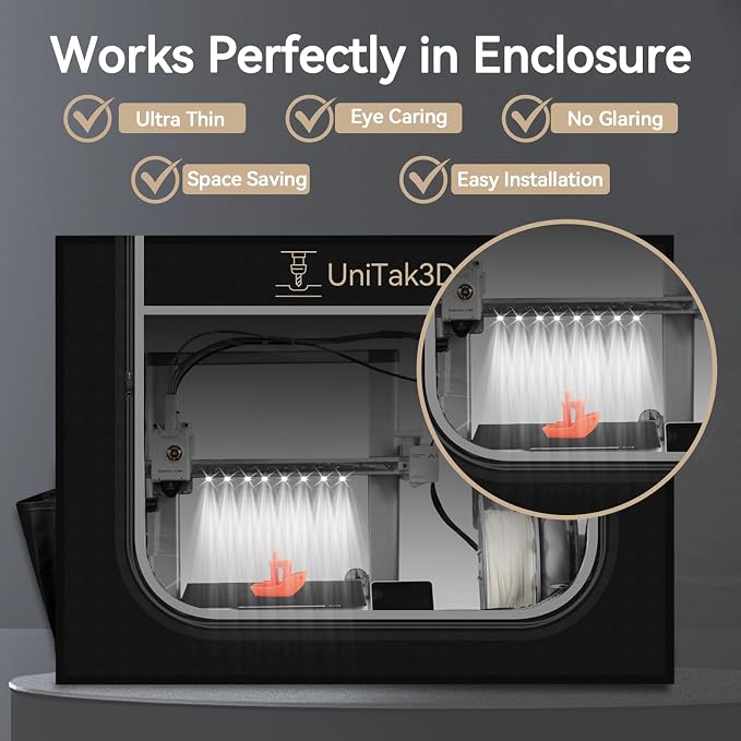 3D Printer LED Light Strip Kit for Bambu Lab A1, 24V 190mm High Brightness