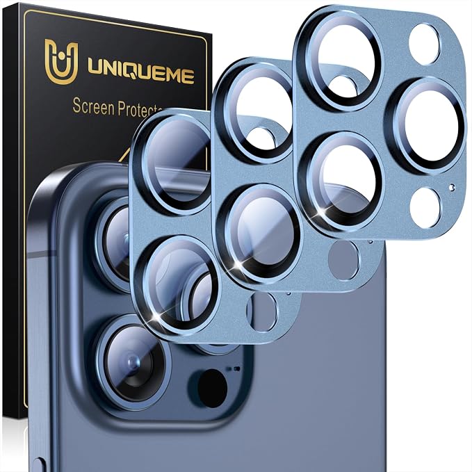 UniqueMe for 3 Pack iPhone 15 Pro/iPhone 15 Pro Max Camera Lens Protector