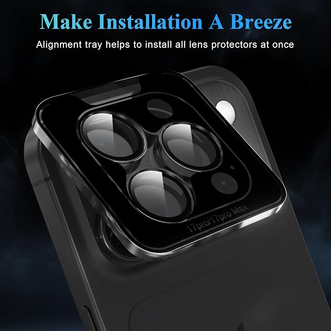 YWXTW Camera Lens Protector for iPhone 17 Pro/iPhone 17 Pro Max, Tempered Glass