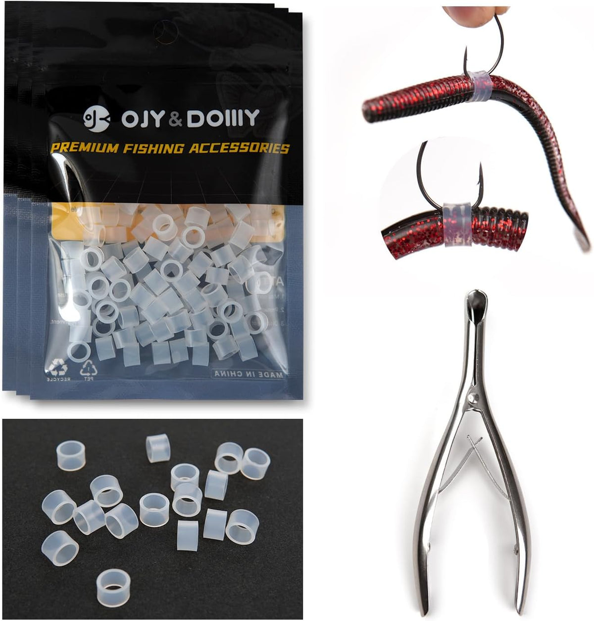 Wacky Worm O-Rings - Heavy-Duty Silicone Senko Bait Protectors | Prevents Rips | 180/150/120 Packs
