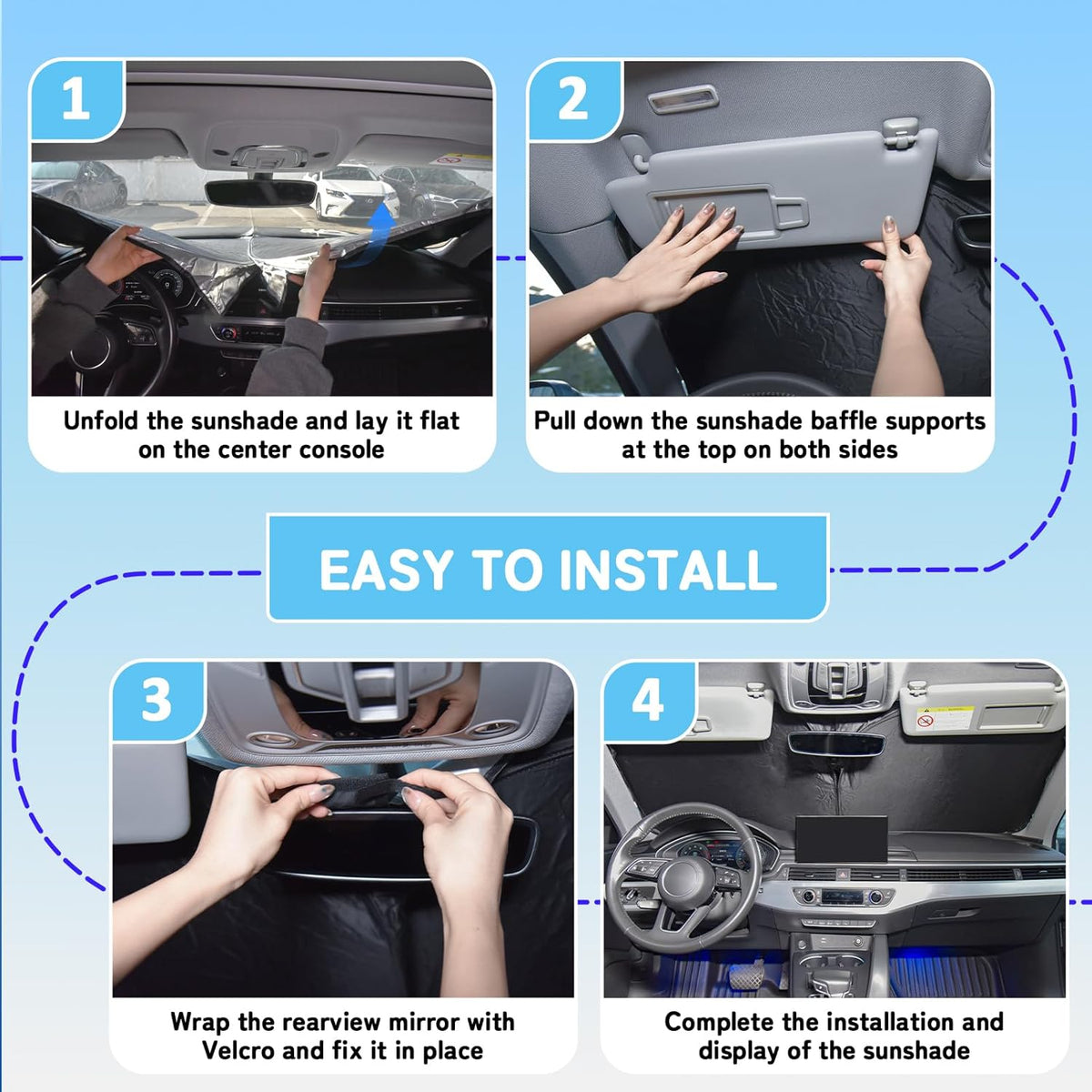 Custom Fit Windshield Sun Shade for Subaru Crosstrek 2018-2026, Blocks UV & Heat, Front Window Sunshade Accessories, Easy Fold & Store Keep Your Car Cooler
