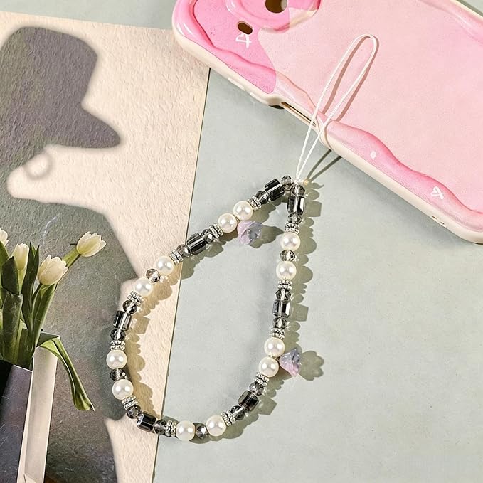Phone Charm Strap Beaded Lanyard Camera Wrist Strap Phone Chain Wristlet Cute
