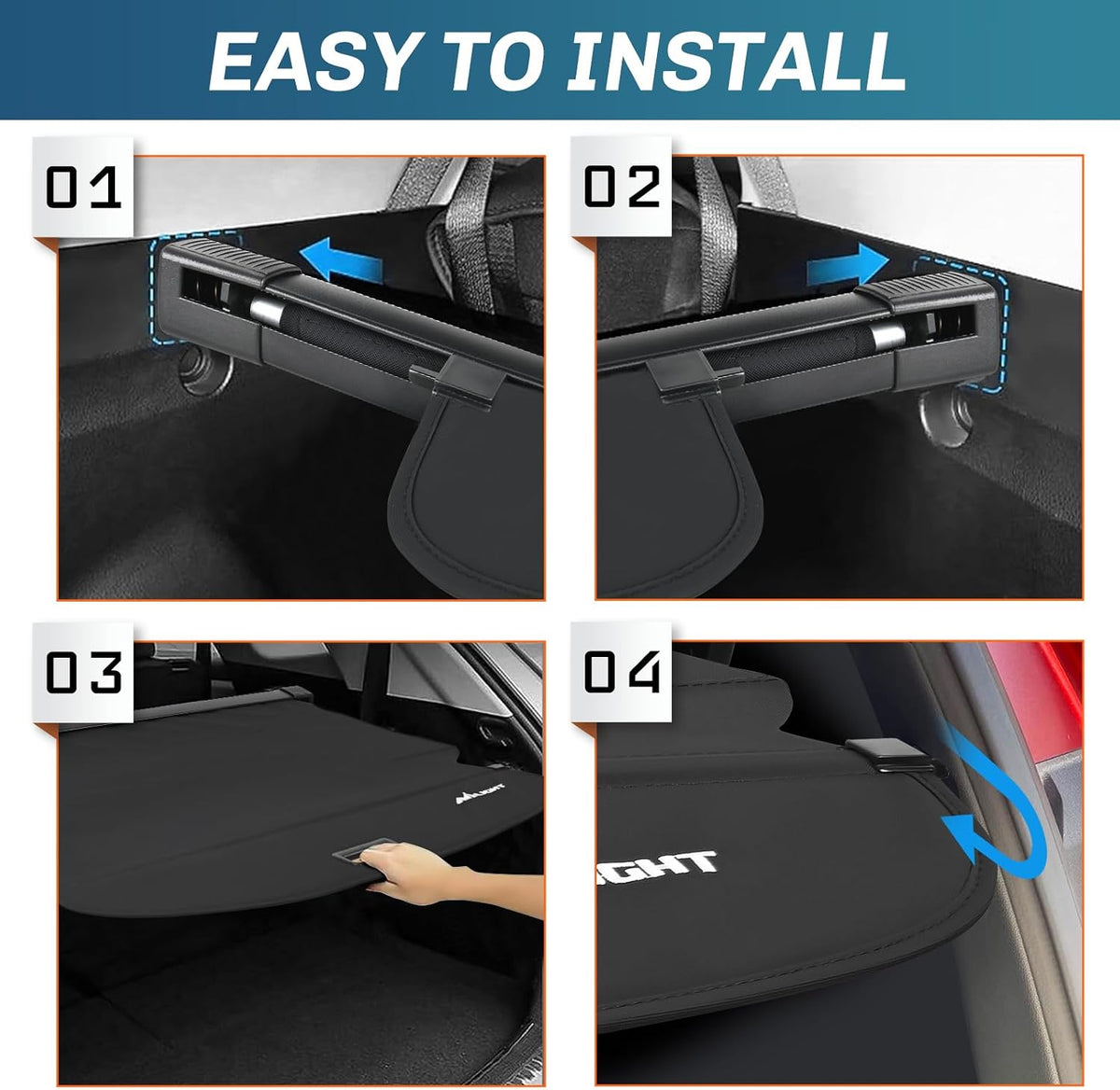 Nilight Trunk Cargo Cover for Jeep Cherokee 2019-2023
