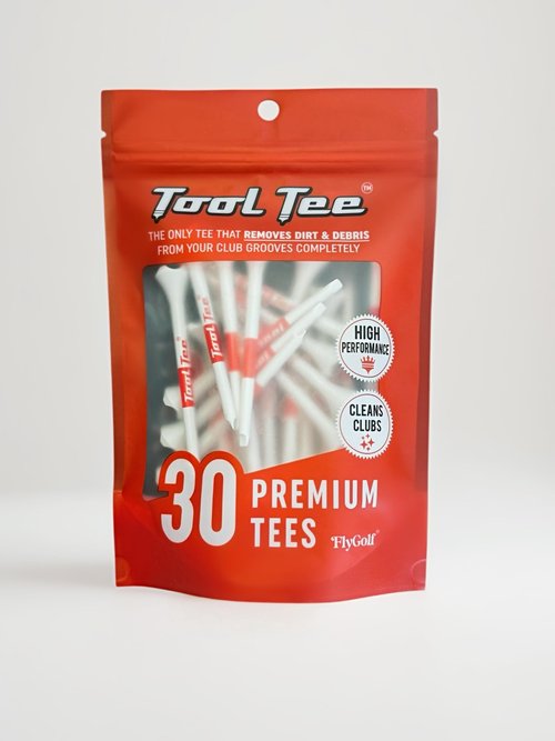 Flygolf Tool Tee Premium Golf Tees (30 Pack) – Built-in Groove Cleaner Tip for Clean Grooves & Better Contact – Durable Tour-Style Plastic Tees