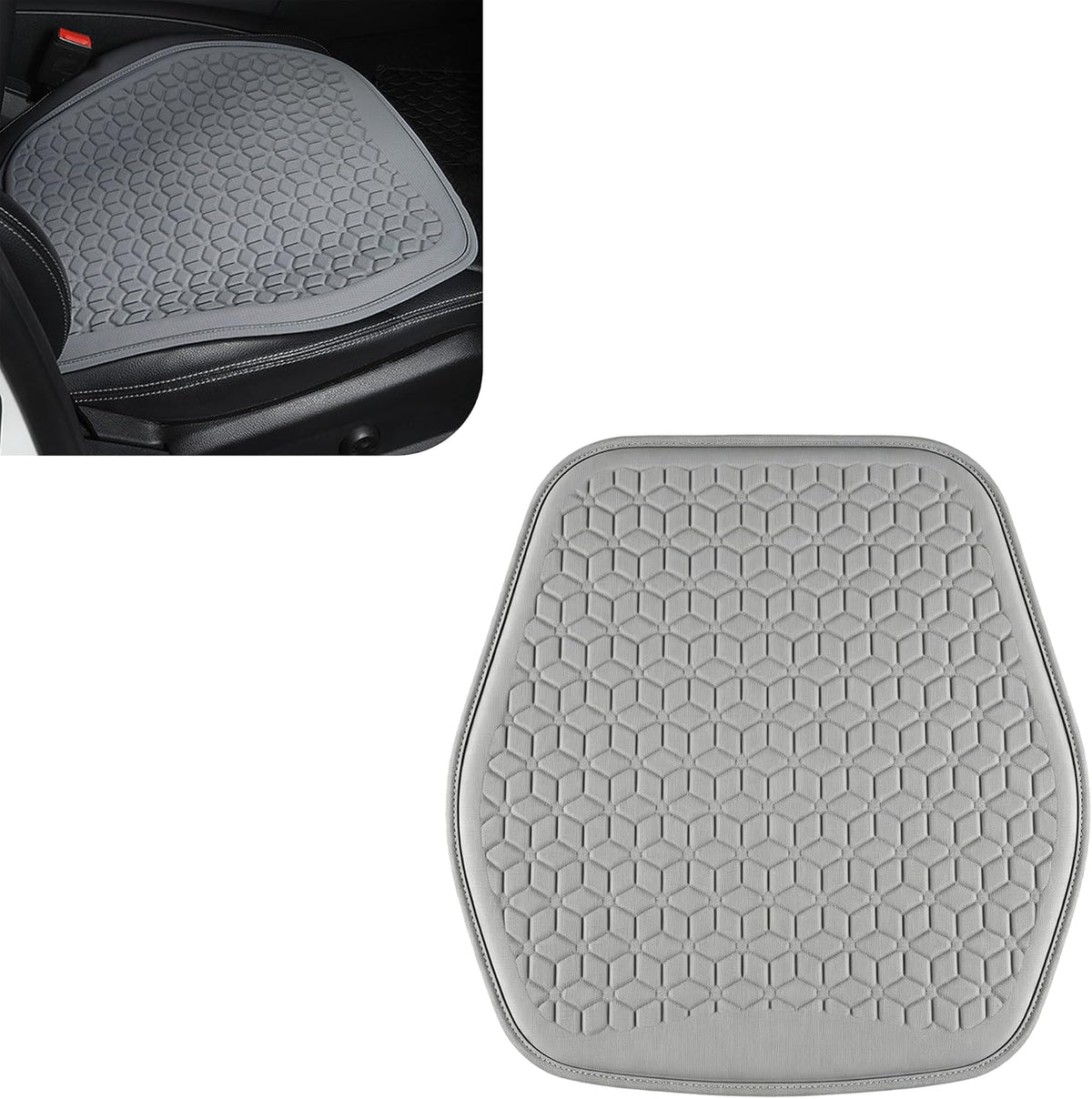 Thin Gel Car Seat Cushion, Non-Slip & Comfortable Automotive Front Seats Cushion Pad for Driver, Breathable Vehicle Interior Mat Cover Accessories (Coffee)
