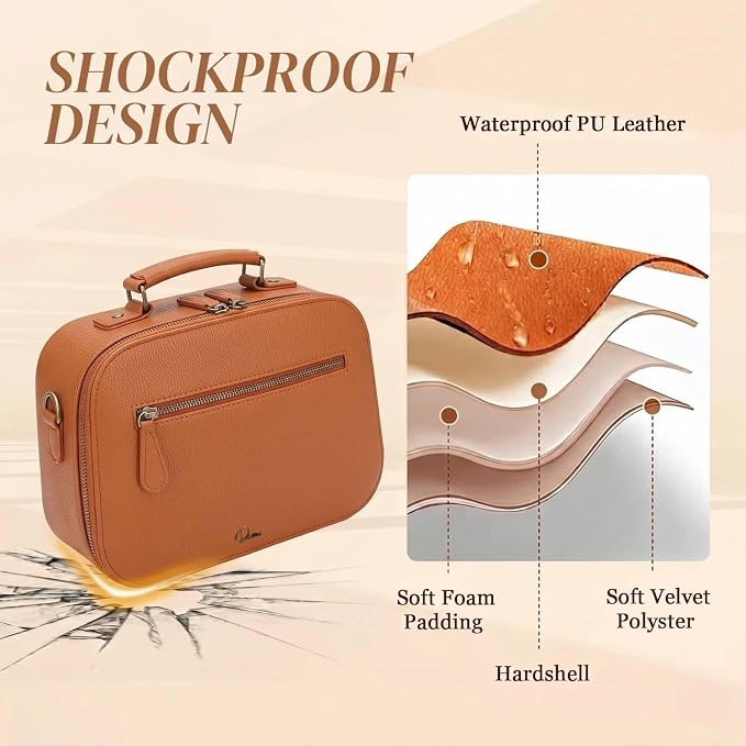 Camera Sling Bag, Waterproof PU Leather Crossbody Camere Bag