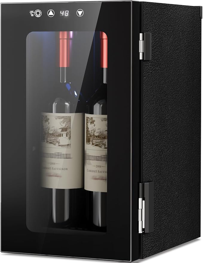 Antarctic Star Wine Cooler, 0.4 Cu. Ft. Portable Mini Wine fridge | Electronic Temp Control, 40-61°F Adjust Temp, Glass Door, Counter-top Drink Fridge for Bedroom, Dorm, Office, Bar & Kitchen