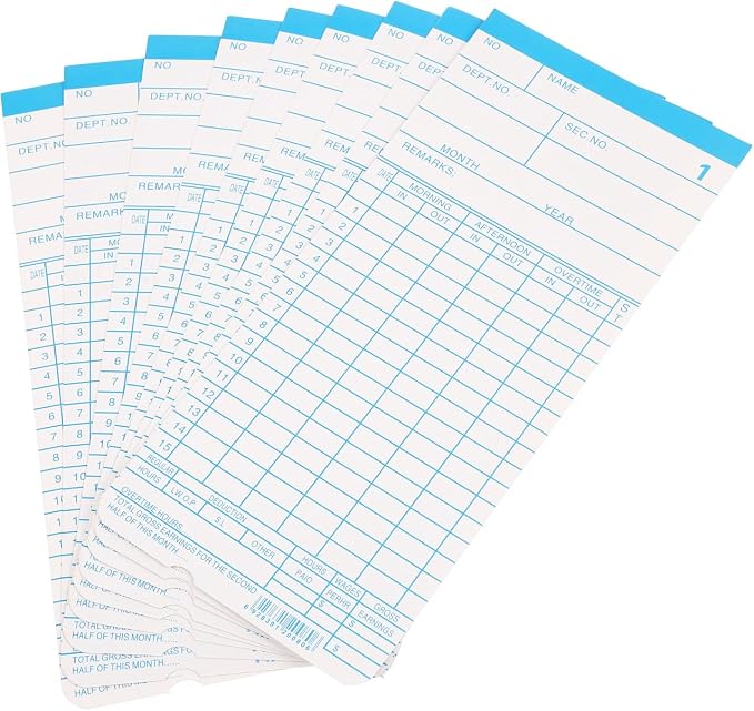 Operitacx Double-Sided Attendance Time Cards
