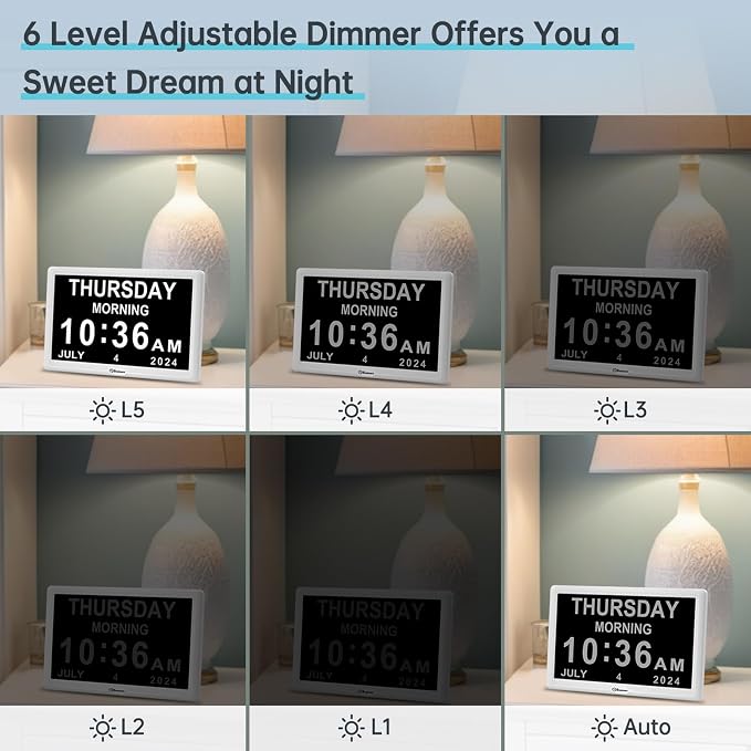 Soobest Dementia Digital Clock for Seniors Elderly, 20 Alarm Reminders 3