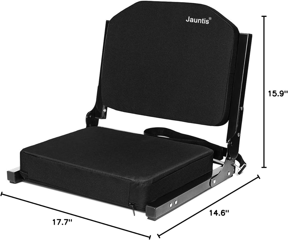 Ultra Comfy Stadium Seats by [Brand Name] - Padded Bleacher Chairs with Back Support | Portable Black