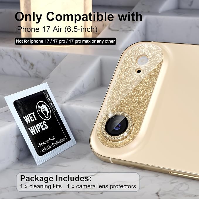 Choiche Compatible for iPhone 17 Air Camera Lens Protector, Bling Camera Cover