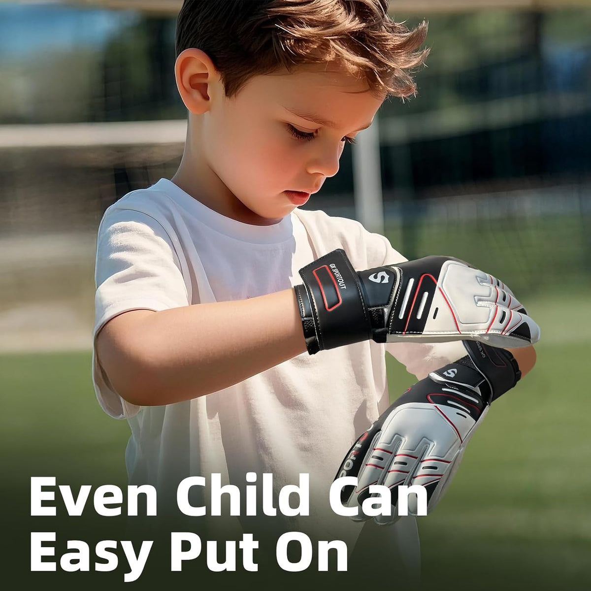 Sportout Goalie Gloves - Strong Grip & Finger Protection for Youth & Adults | 4 Colors Available