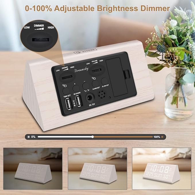 DreamSky Digital Alarm Clocks for Bedrooms