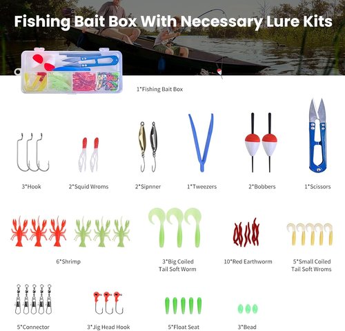 LEOFISHING Kids Fishing Pole Set - Portable Telescopic Rod & Reel with Complete Starter Kit for Youth