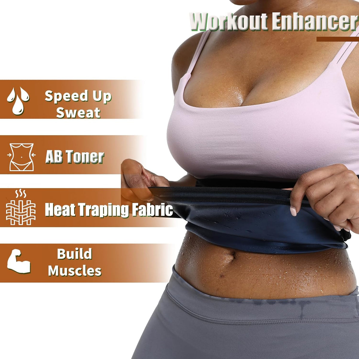 Skiennix Waist Trainer - Sweat Trimmer Belt for Women | Sauna Slimming & Lower Belly Fat Reduction