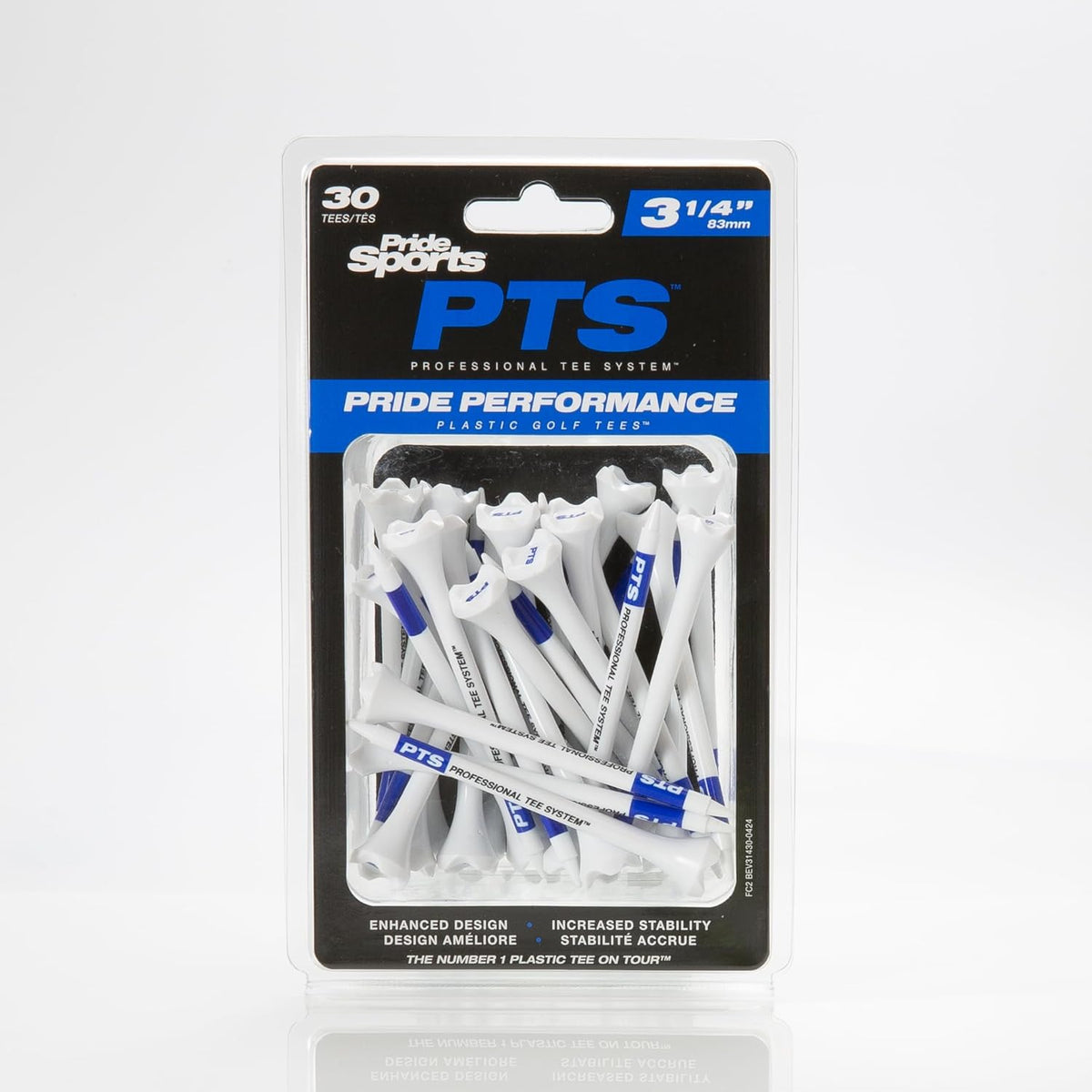 PrideSports PTS Plastic Golf Tees - 30 Count, 3-1/4 Inch | Top Choice for Drivers & Woods