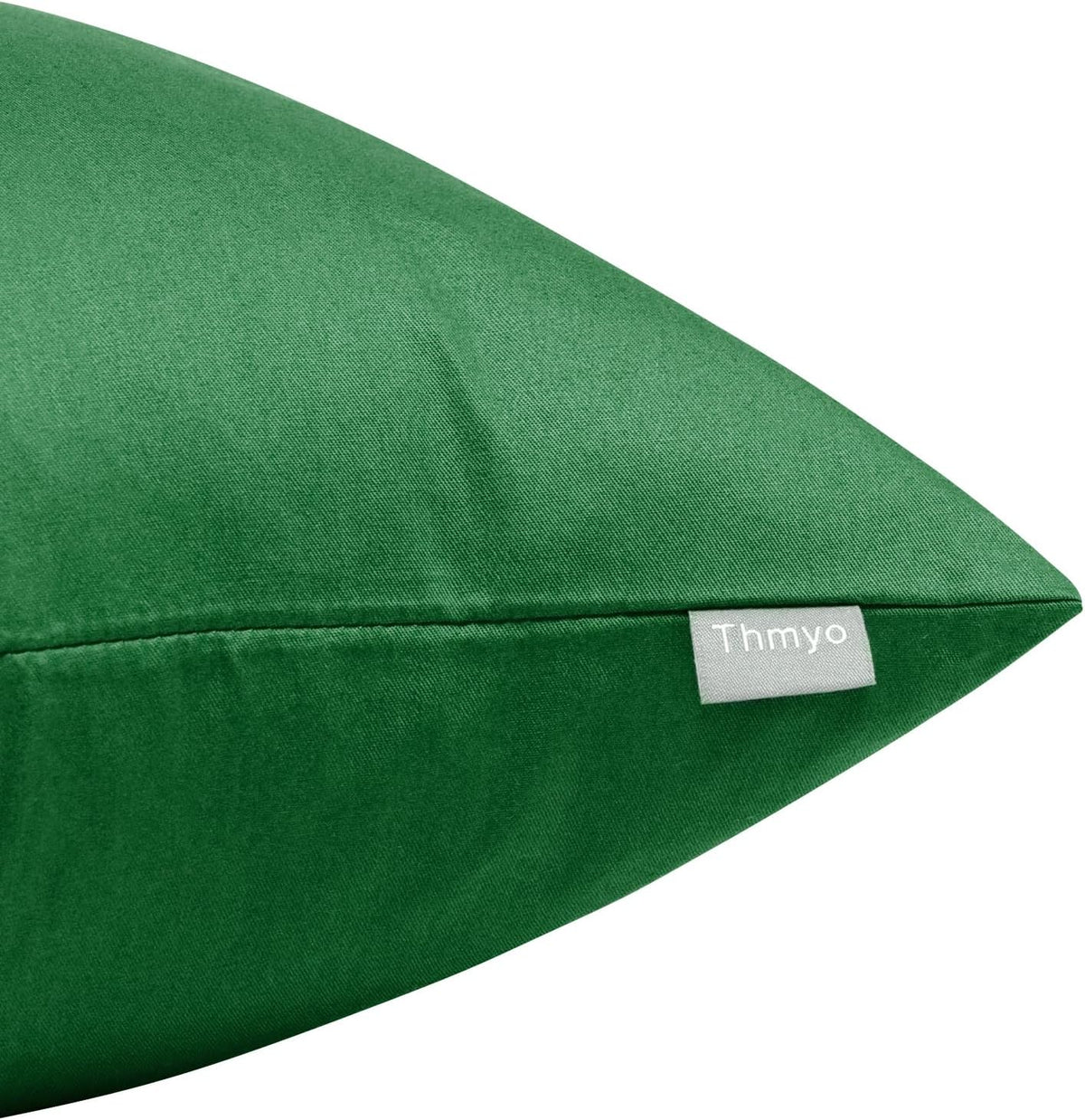 Thmyo 4-Pack 100% Cotton Comfortable Solid Decorative Throw Pillow Case Square Cushion Cover Sublimation Blank Pillow Covers DIY Throw Pillowcase for Sofa Couch(20x20inch/50x50cm, Christmas Green)