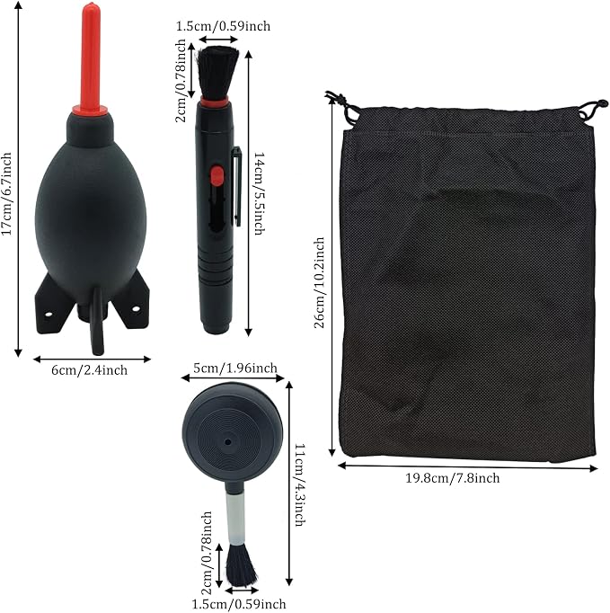 Lens Cleaning Kit Contains 2 Pcs Rubber Rocket Air Blower Duster, Lens Cleaning