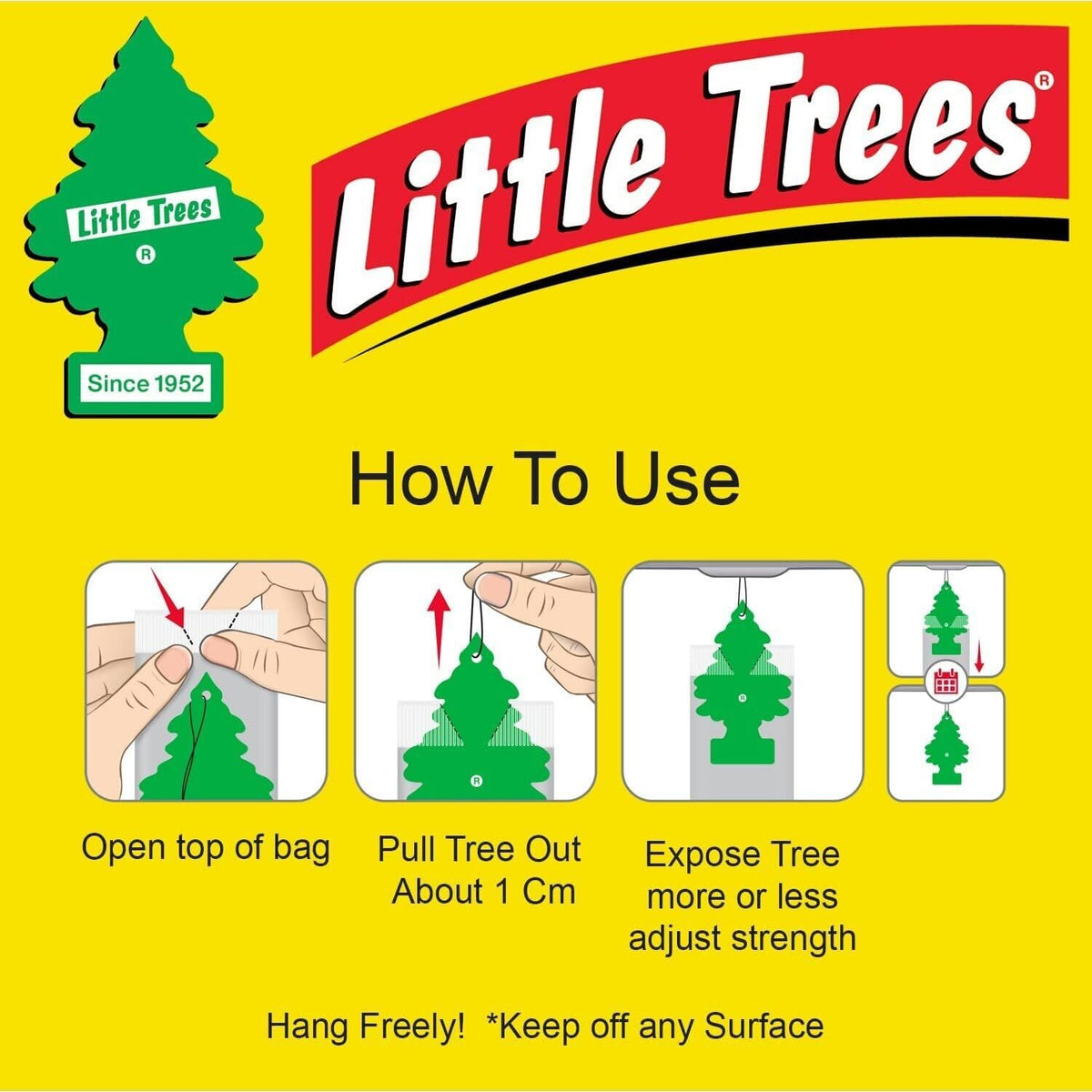 Little Trees Cardboard Hanging Car, Home & Office Air Freshener, Summer Linen (Pack of 12)