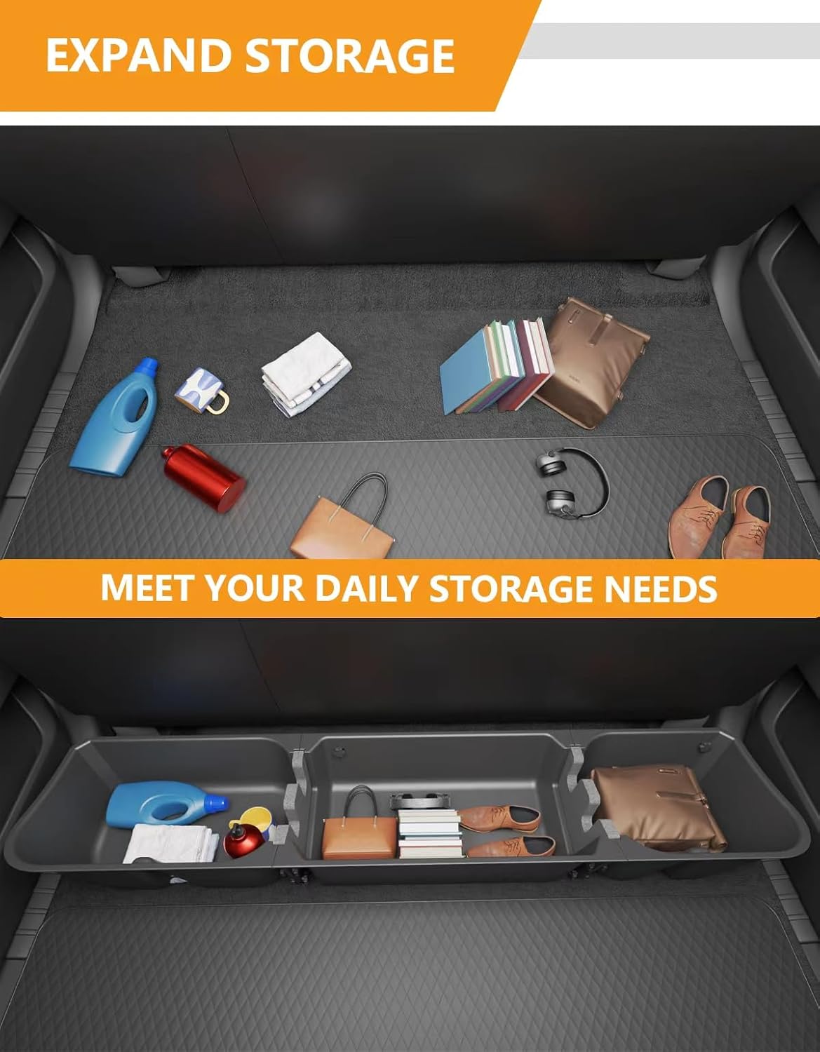 Under Seat Storage Box for Ford F150 F-150 2015-2026 SuperCrew/Crew Cab