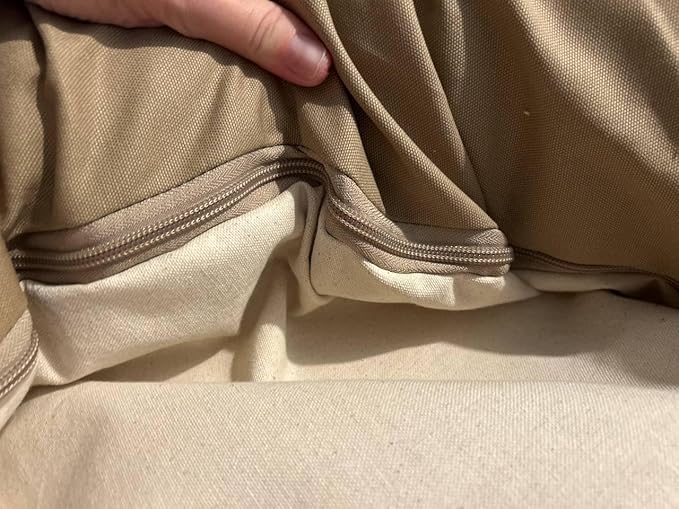 Organic Cotton Canvas Dog Bed: Removable Cover, Natural Fill - Made in USA (Tan, Small 24" x 7" inches)