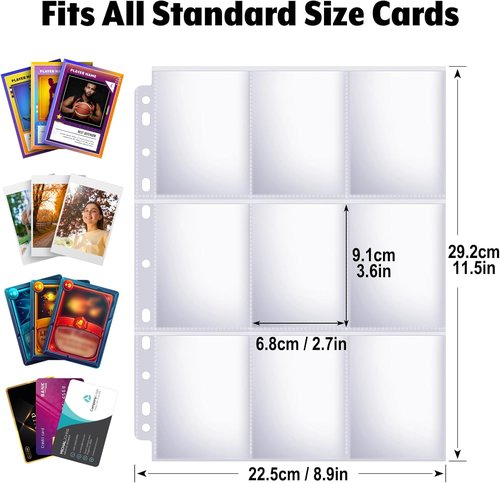 30 Pack Trading Card Sleeves by [Brand Name] - Double-Sided 9 Pocket Binder Sheets for 540 Cards | Clear