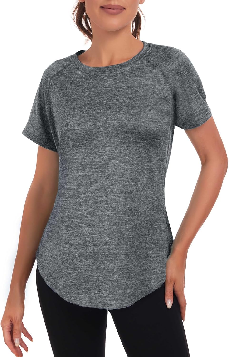 Skiennix Women's Dry-Fit Workout Top - Short Sleeve Mesh Open Back Gym Tee | Loose Fit Exercise Shirt