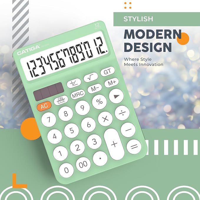 CATIGA 12 Digit Desktop Calculator Basic Desk Calculator