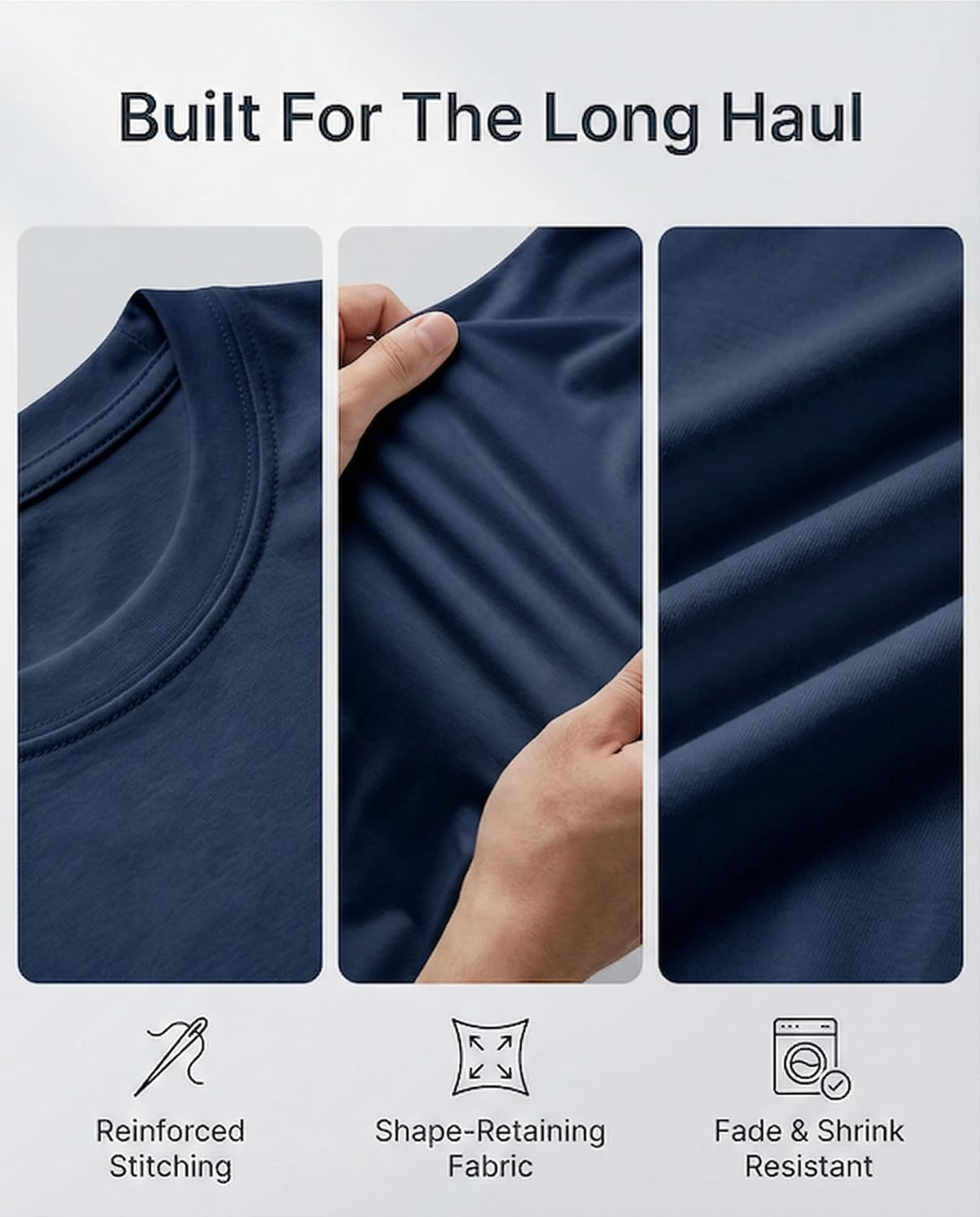 Real Essentials Men's Long Sleeve Dry Fit T-Shirts - UPF 50 Sun Protection for Hiking & Gym | 4 Pack