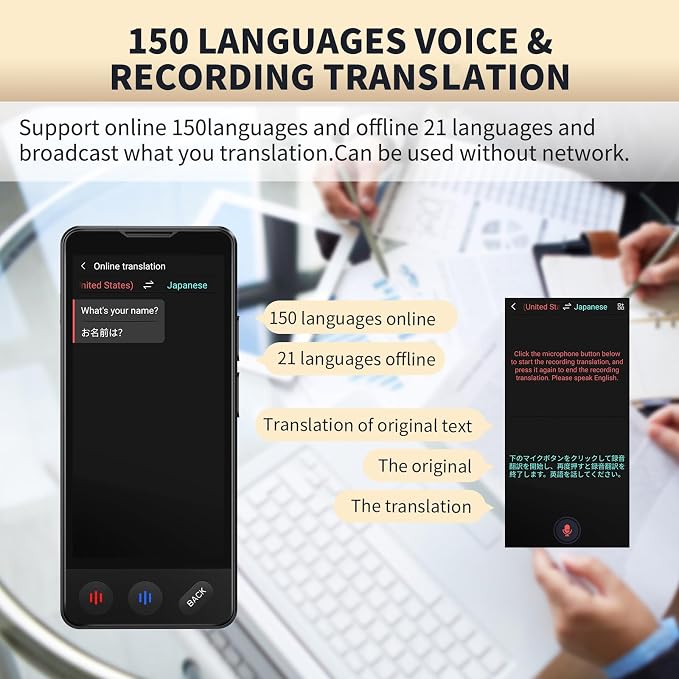 Language Translator Device No WiFi Needed, 2026 Upgraded AI Translator