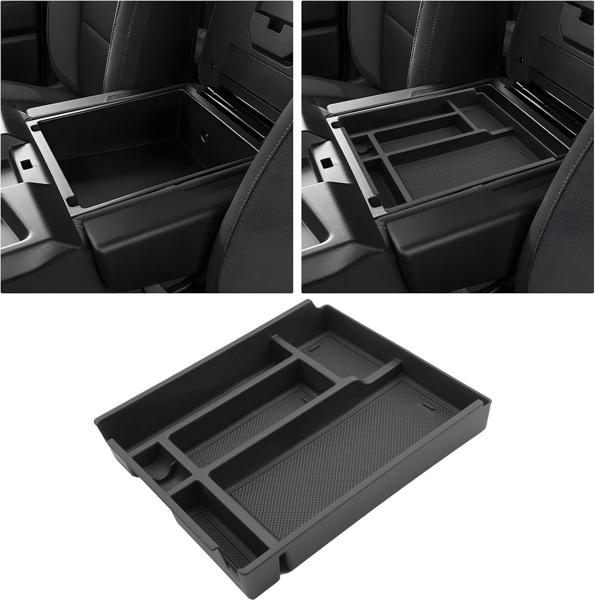 For 2019-2026 Chevy Silverado/Sierra 1500& 2020-2026 Silverado 2500HD 3500HD (Split-Bench Folding Seat) Center Console Upper Center Console Organizer ABS Materials